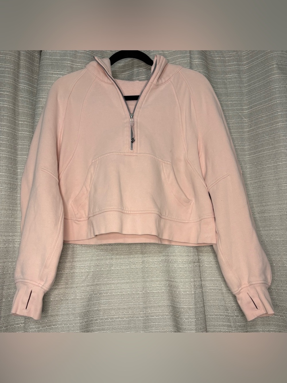 📍📚🏫Lululemon Pink Cropped Half-Zip Hoodie Small | Athleisure Pullover - Picture 2 of 5